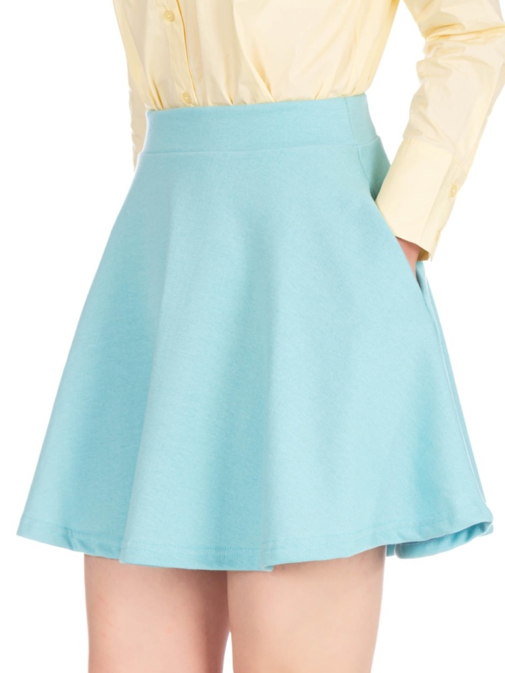 Simple Light Blue Circle Skirt